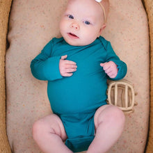 Load image into Gallery viewer, Long Sleeve Bamboo Bodysuit - Fanfare Blue
