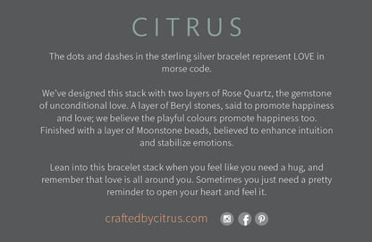 Love Morse Code Bracelet Stack