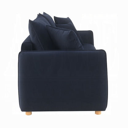 Bica Velvet Condo Size Sleeper Sofa w/Storage - Navy Blue