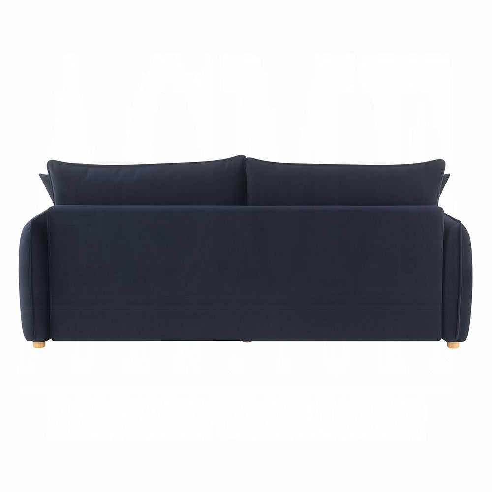 Bica Velvet Condo Size Sleeper Sofa w/Storage - Navy Blue