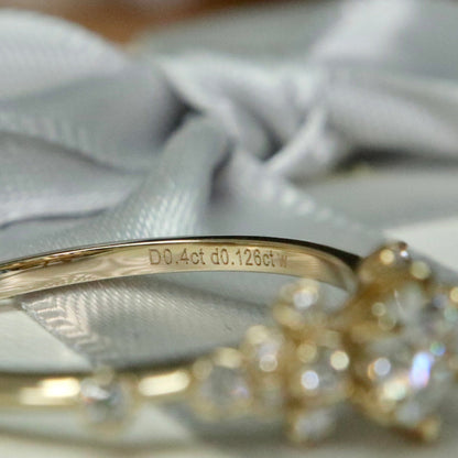 Bague solitaire Nuage en or 10K ou argent sterling  et moissanites