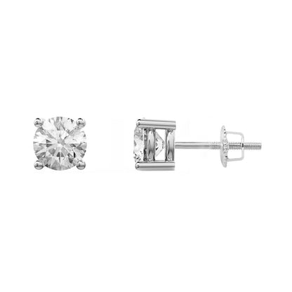 Boucles d'oreilles Classiques en or jaune ou blanc 10K et moissanites