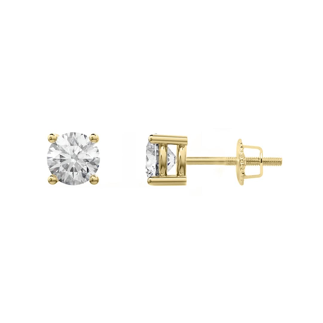 Boucles d'oreilles Classiques en or jaune ou blanc 10K et moissanites