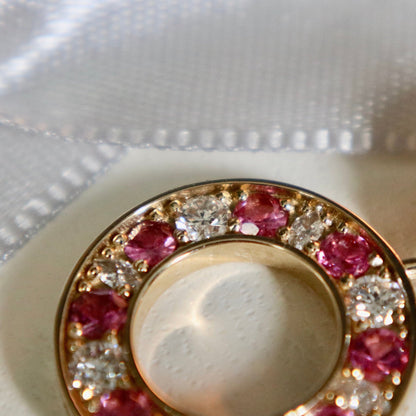 Collier de perles d'eau douce, or 14K serti de tourmalines et diamants