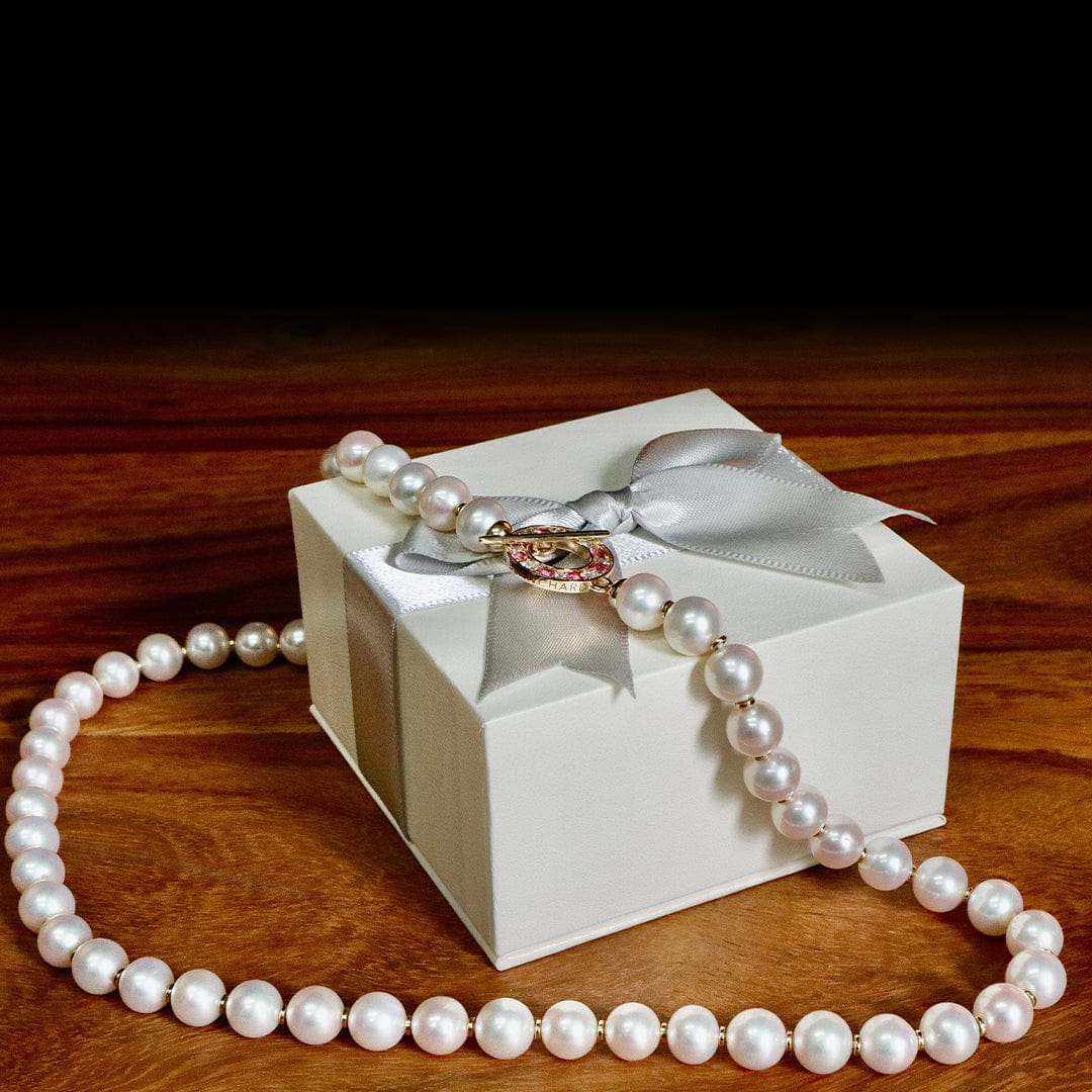 Collier de perles d'eau douce, or 14K serti de tourmalines et diamants