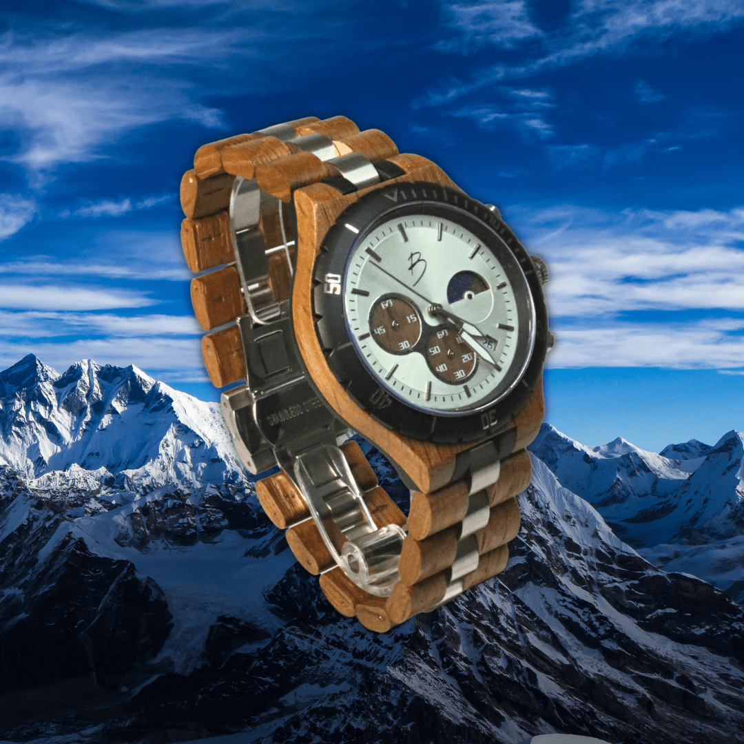 Montre Berthoud en bois de baril de whisky recyclé