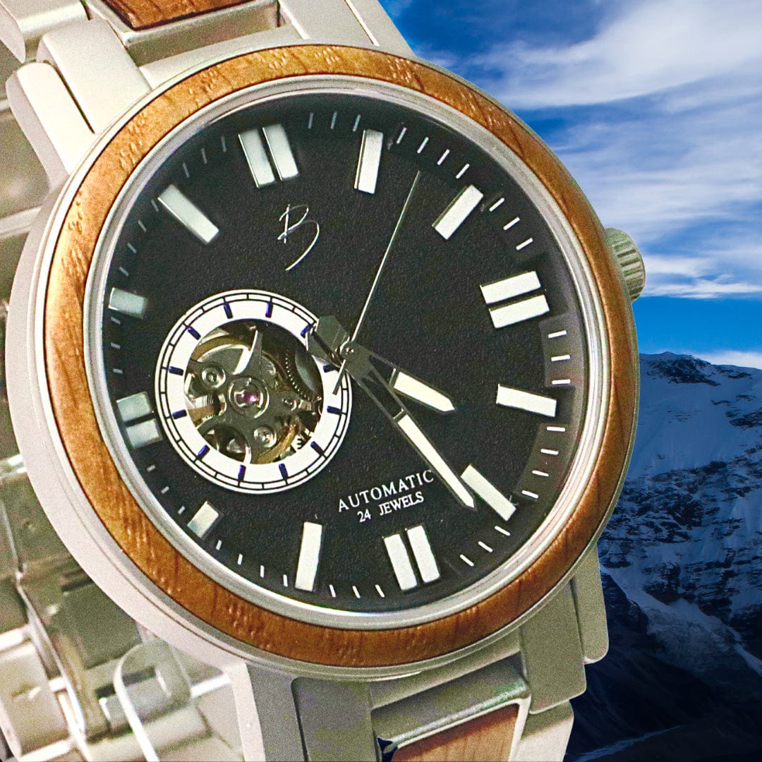 Montre Copernic en bois de baril de whisky recyclé