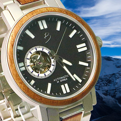 Montre Copernic en bois de baril de whisky recyclé