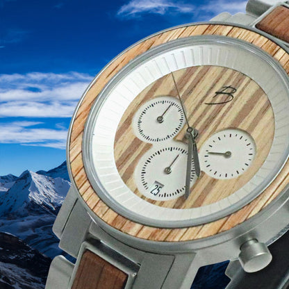Montre Harrison en bois de baril de whisky recyclé