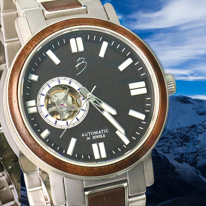 Montre Copernic en bois de noyer