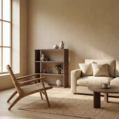 3 shelf bookcase in walnut