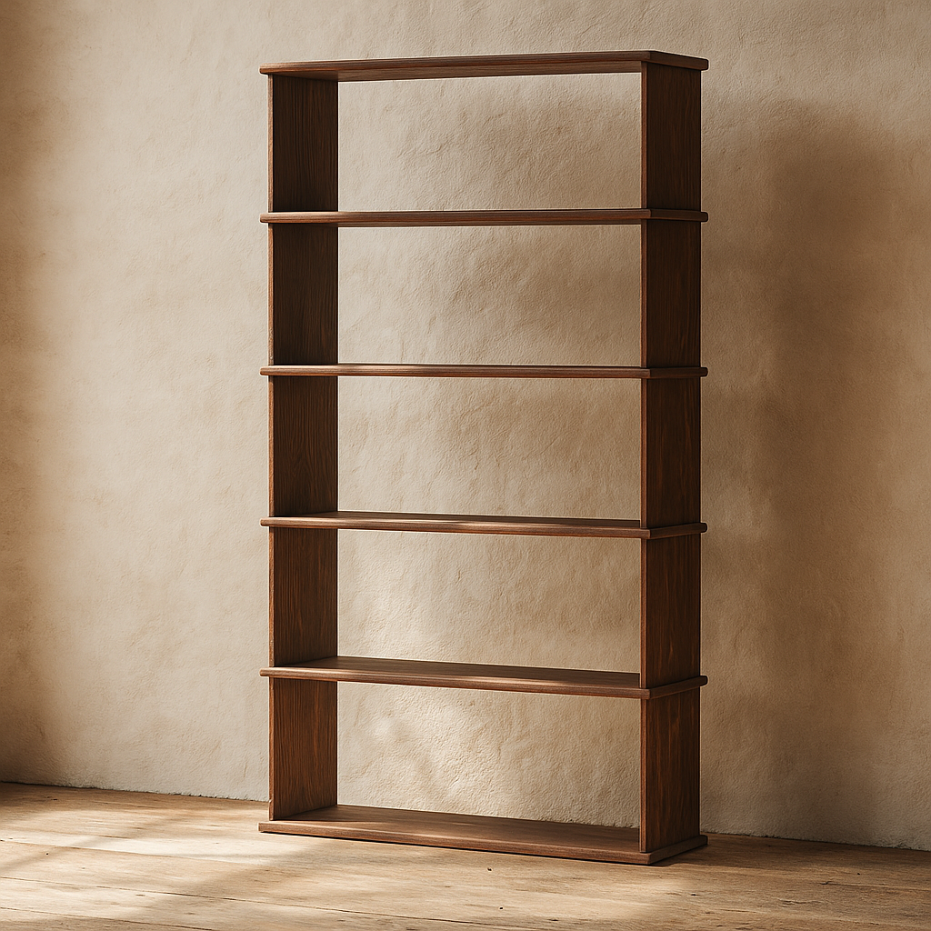 5 shelf bookcase in walnut