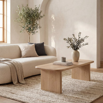60 Inch Coffee Table in White Oak