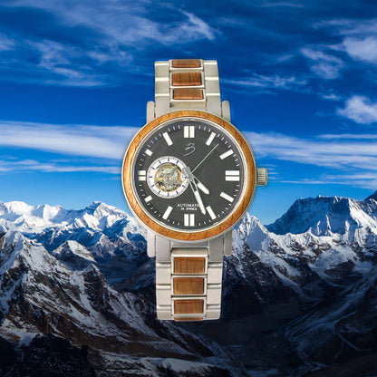 Montre Copernic en bois de baril de whisky recyclé