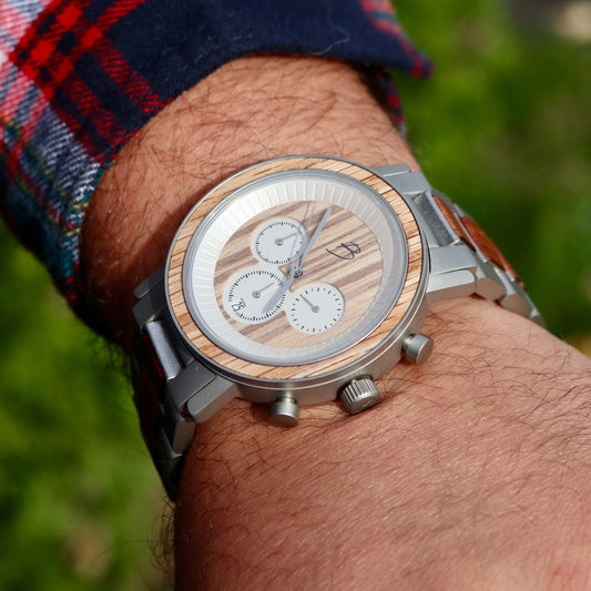 Montre Harrison en bois de baril de whisky recyclé