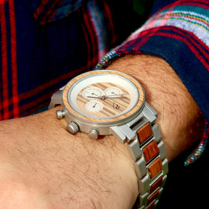 Montre Harrison en bois de baril de whisky recyclé