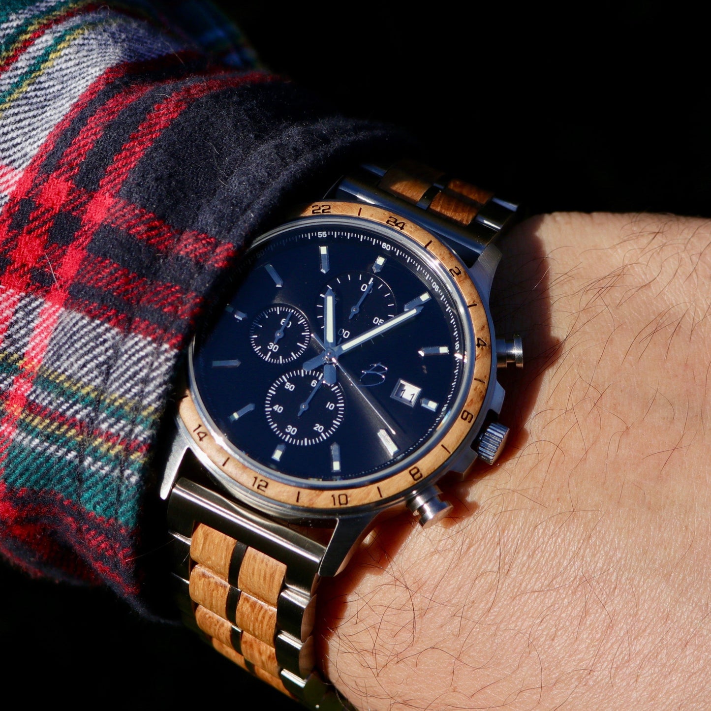 Montre Tompion en bois de baril de whisky recyclé