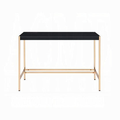 Lunar Elegant Multi-Purpose Desk w/USB Port - Black/Gold