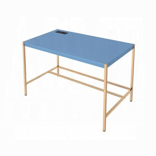 Lunar Elegant Multi-Purpose Desk w/USB Port - Blue/Gold