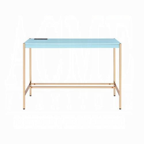 Lunar Elegant Multi-Purpose Desk w/USB Port - Aqua/Gold