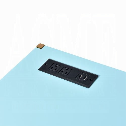 Lunar Elegant Multi-Purpose Desk w/USB Port - Aqua/Gold