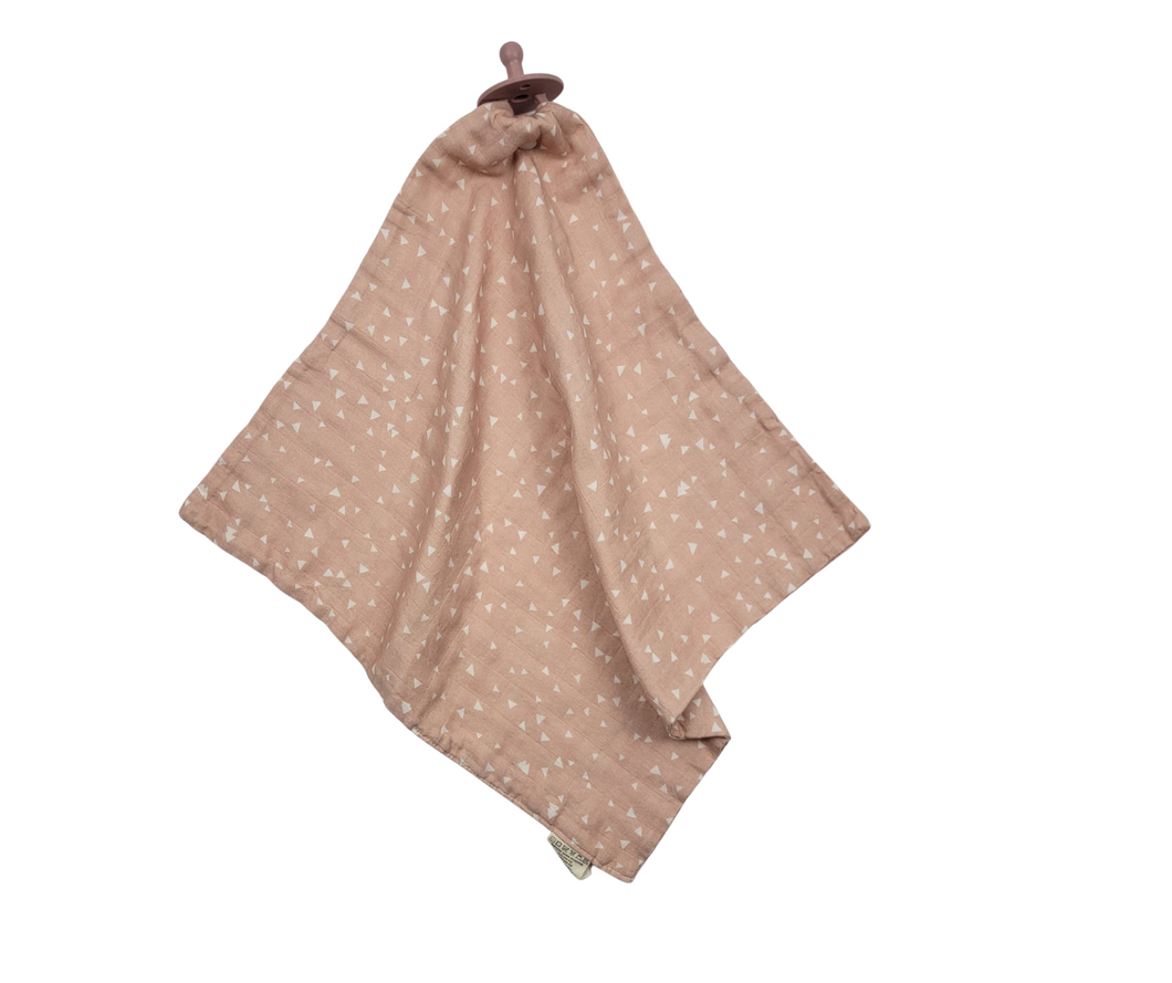 Pacifier Blanket Pink Triangles