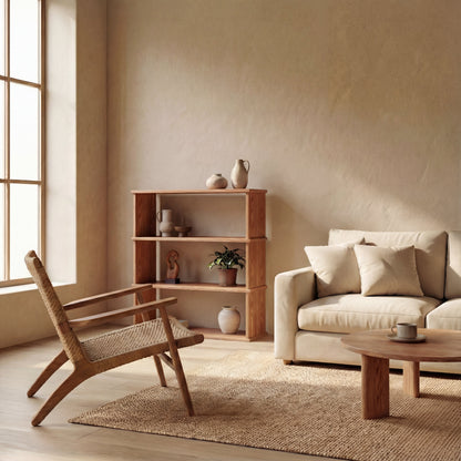 3 shelf bookcase in red oak
