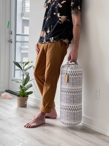 Natural & Organic Yoga Bolster | Black & White Print