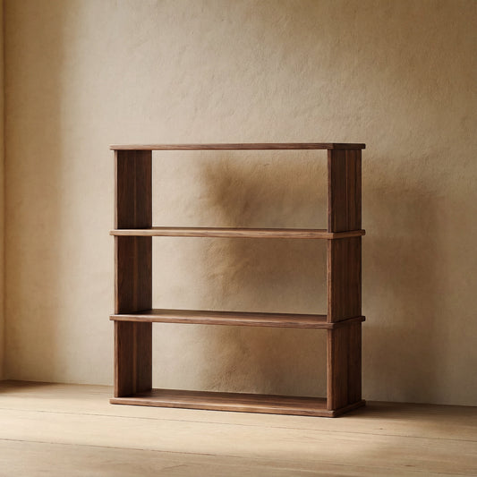 3 shelf bookcase in walnut