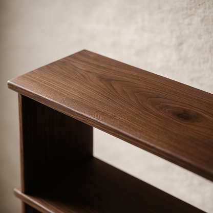 Horizontal bookshelf in walnut