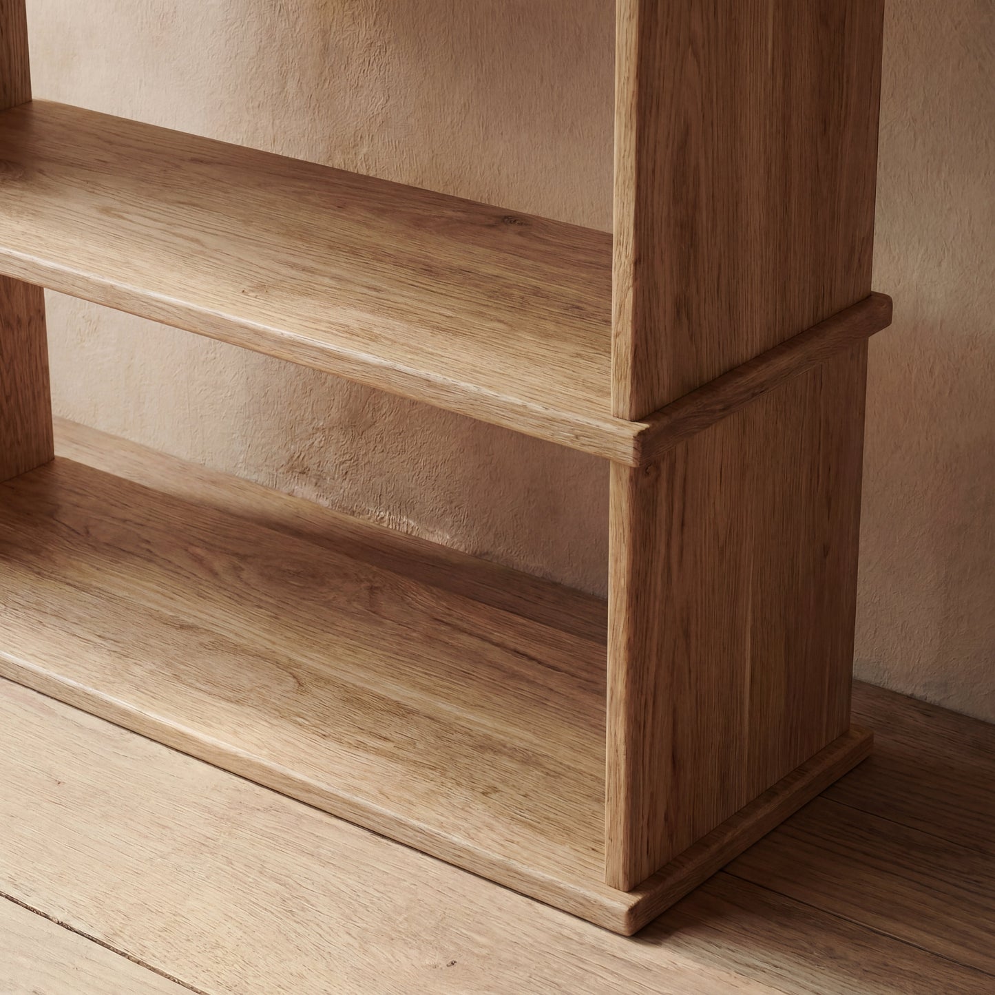 3 shelf bookcase in white oak