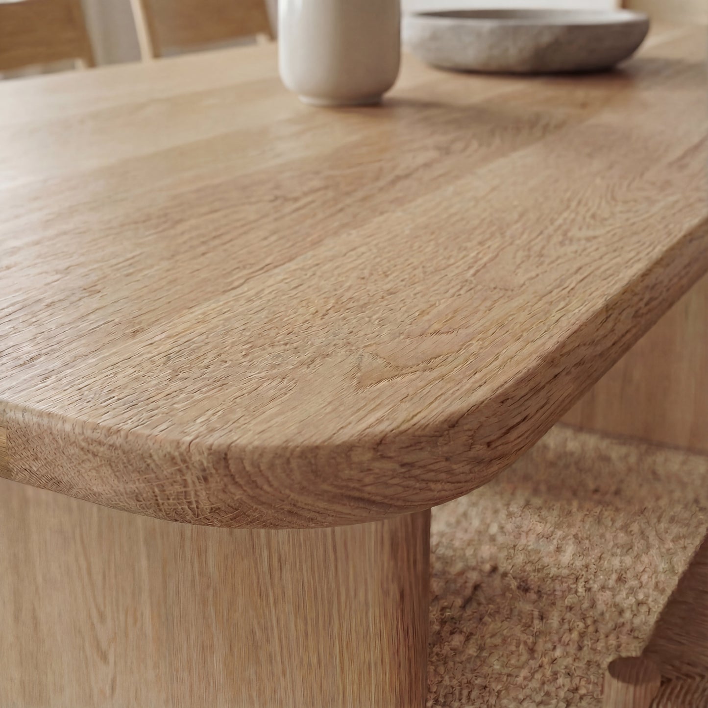 6 Person Dining Table in White Oak