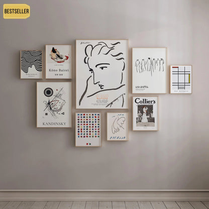 STATEMENT WALL | Neutral White Matisse, Leo Gestel, Picasso, Mondrian, Kandinsky (available handframed or unframed)