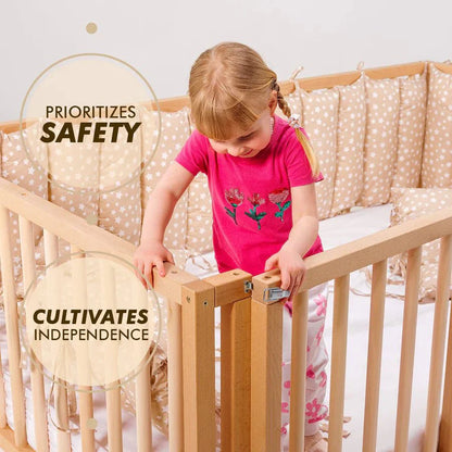 Twin Size Bed Frame for Toddlers with Fence