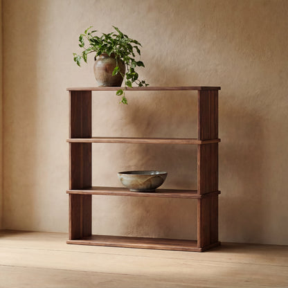 3 shelf bookcase in walnut