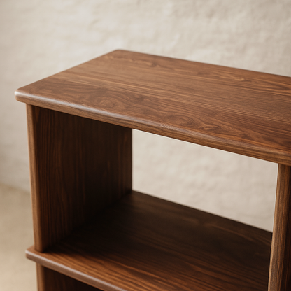 Step bookshelf in walnut