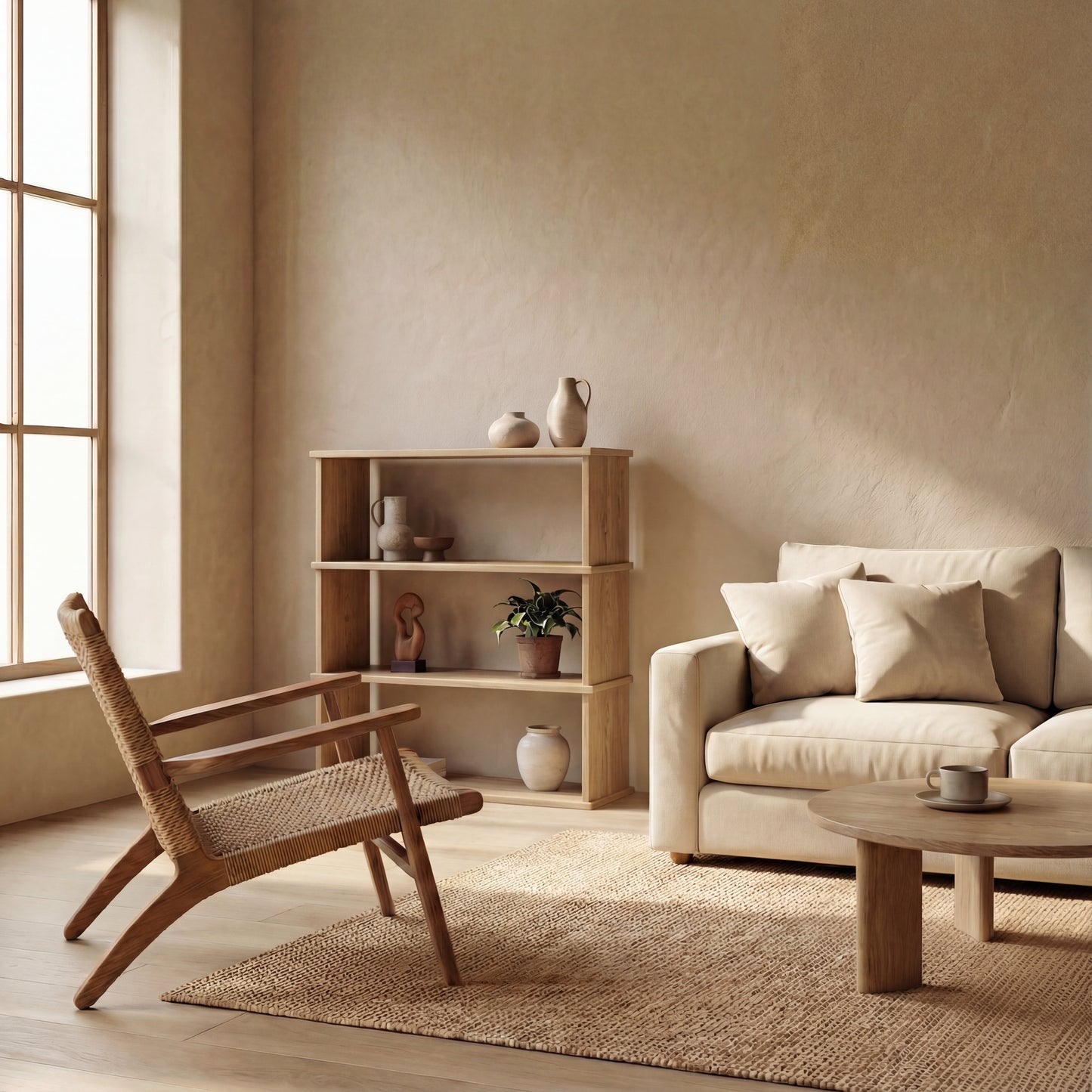 3 shelf bookcase in white oak