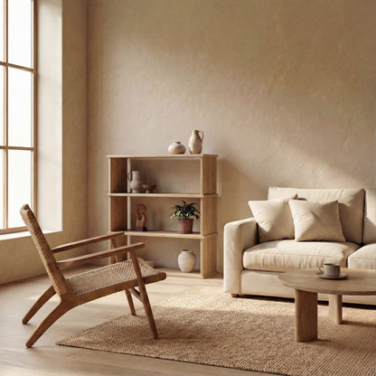 3 shelf bookcase in white oak