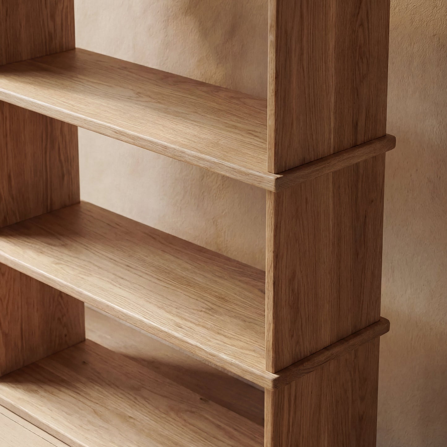 3 shelf bookcase in white oak