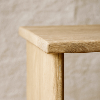 Nine cube bookshelf in white oak