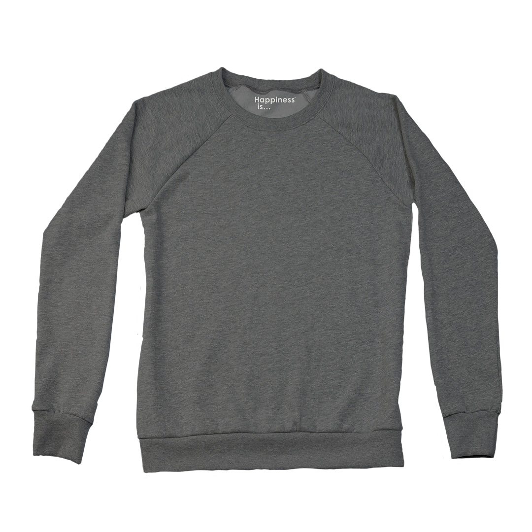 Women's Plain Crew Sweatshirt, Charcoal