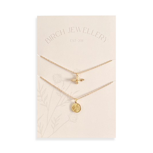 Bee & Wildflower Necklace Set