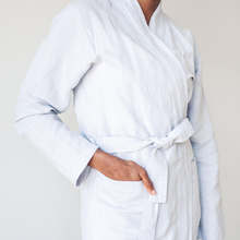 Load image into Gallery viewer, Linen Kimono Robe in Pearl Grey

