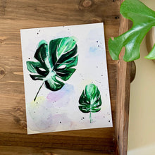 Load image into Gallery viewer, Monstera Leaf Art Print/8x10 Watercolour Giclee Print
