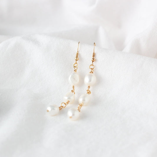 Freshwater Pearl Link Earrings