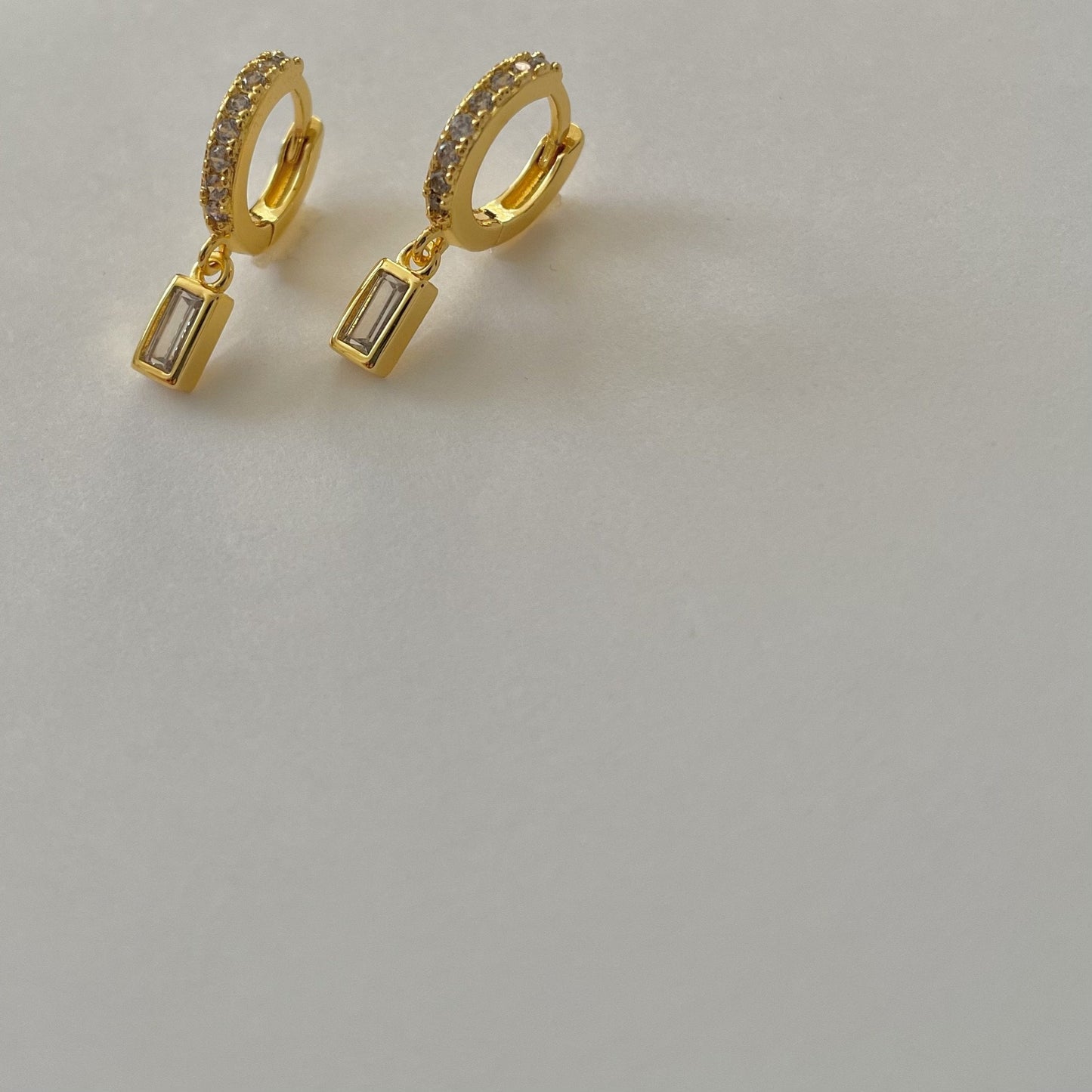 Amari Drop Earrings- White Stone