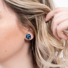 Load image into Gallery viewer, Blue Druzy Earrings
