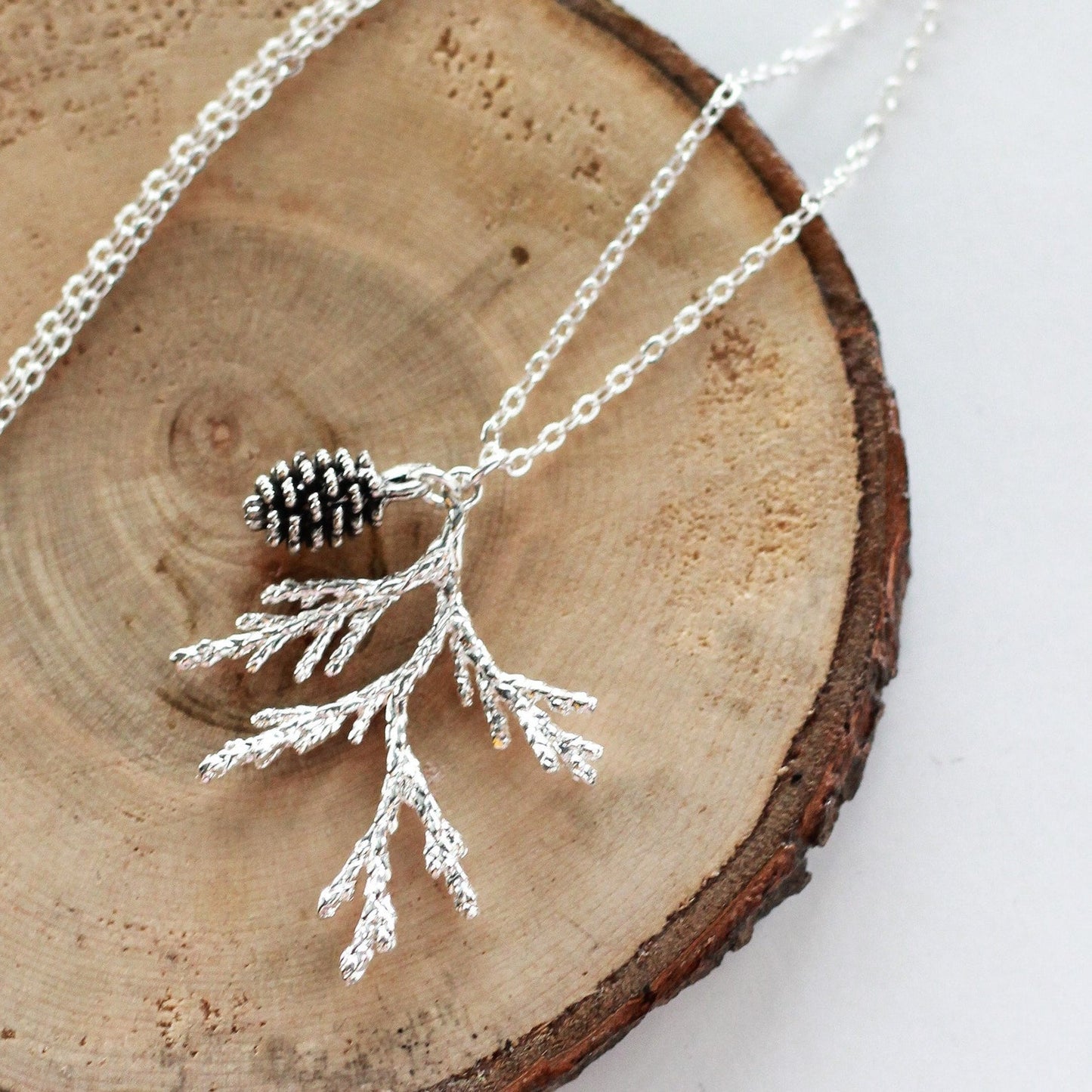 Juniper Branch & Pine Cone Necklace