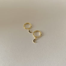 Load image into Gallery viewer, Selene Moon Drop Earrings- Black Zirconia
