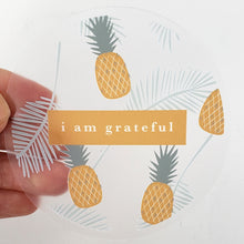 Load image into Gallery viewer, Golden 3&quot; Clear Gratitude Sticker
